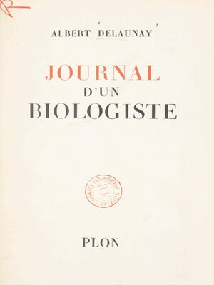 cover image of Journal d'un biologiste